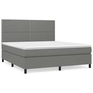 Box spring postel s matrací tmavě šedá 180x200 cm textil - obrázek 2