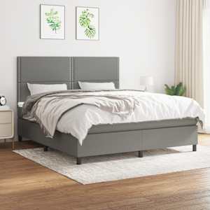 Box spring postel s matrací tmavě šedá 180x200 cm textil - obrázek 1
