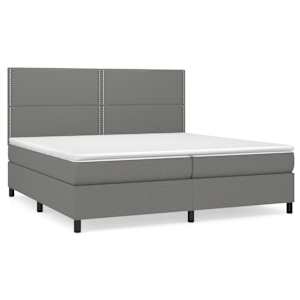 Box spring postel s matrací tmavě šedá 200x200 cm textil - obrázek 2