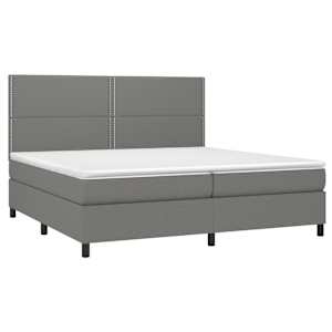 Box spring postel s matrací tmavě šedá 200x200 cm textil - obrázek 3