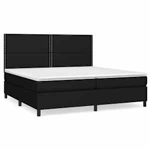 Box spring postel s matrací černá 200x200 cm textil - obrázek 2