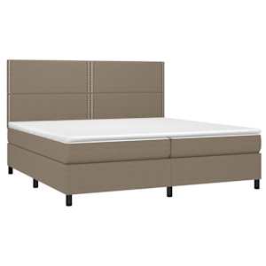 Box spring postel s matrací taupe 200x200 cm textil - obrázek 3