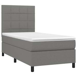 Box spring postel s matrací tmavě šedá 80 x 200 cm textil - obrázek 3