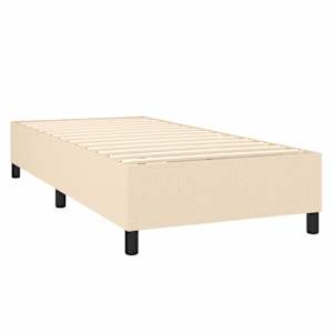 Box spring postelja z vzmetnico krem 90x190 cm blago - slika 4