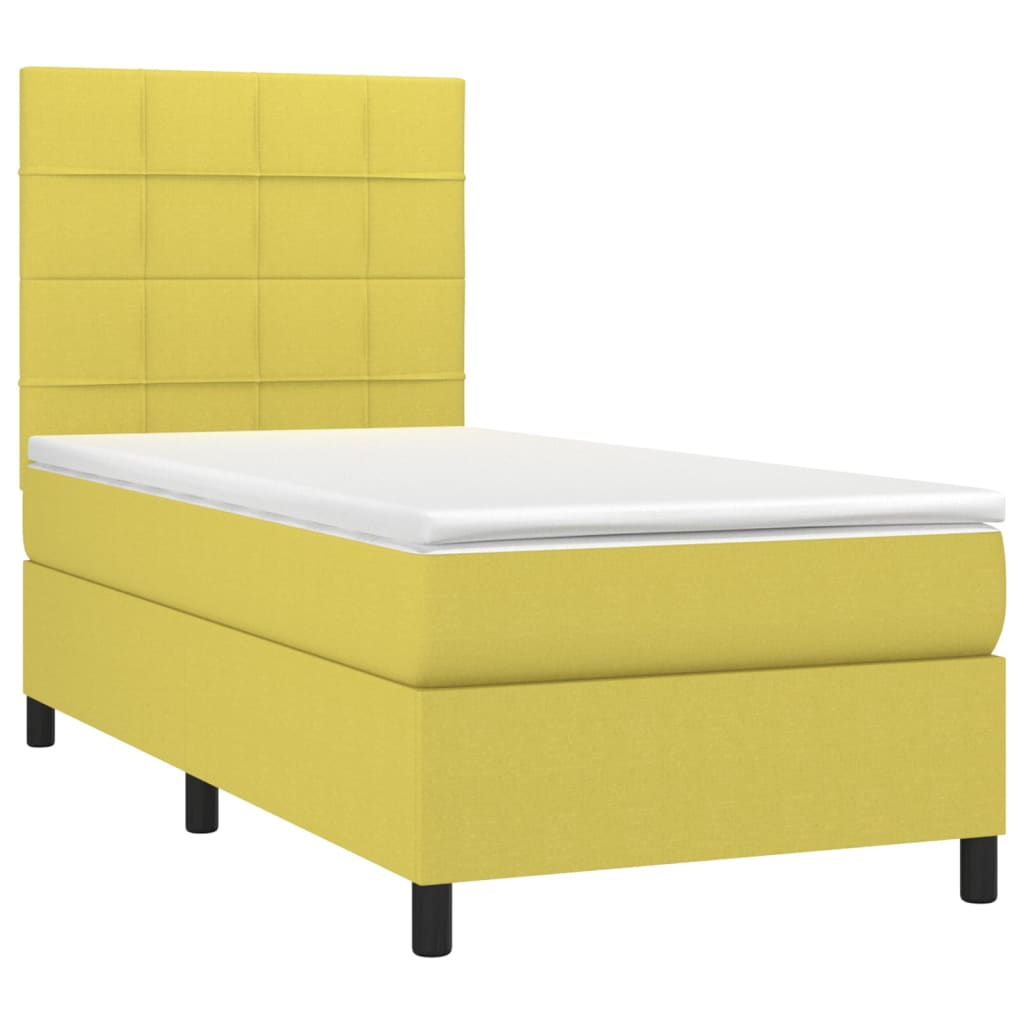 Box spring postel s matrací zelená 90x190 cm textil - obrázek 4