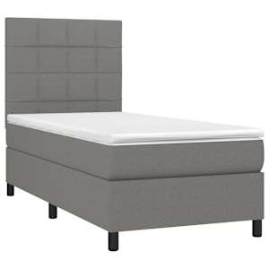 Box spring postel s matrací tmavě šedá 100 x 200 cm textil - obrázek 3