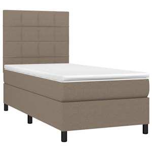 Box spring postelja z vzmetnico taupe 100x200 cm blago - slika 3