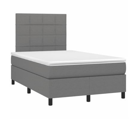 vidaXL Sommier &agrave; lattes de lit avec matelas Gris fonc&eacute; 120x200cm Tissu