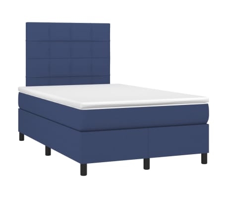 vidaXL Boxspring met matras stof blauw 120x200 cm