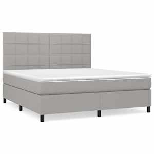 Box spring postel s matrací světle šedá 160 x 200 cm textil - obrázek 2