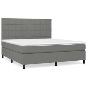 Box spring postel s matrací tmavě šedá 160x200 cm textil - obrázek 2