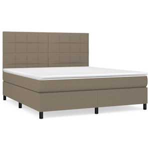 Box spring postel s matrací taupe 180x200 cm textil - obrázek 2