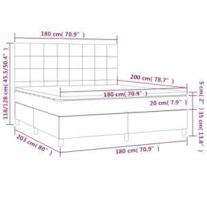 Box spring postel s matrací krémová 180x200 cm textil - obrázek 6