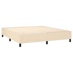Box spring postelja z vzmetnico krem 180x200 cm blago - slika 4