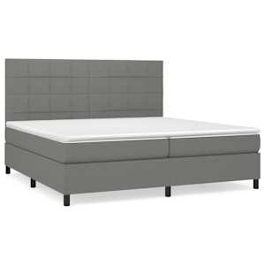 Box spring postel s matrací tmavě šedá 200x200 cm textil - obrázek 2