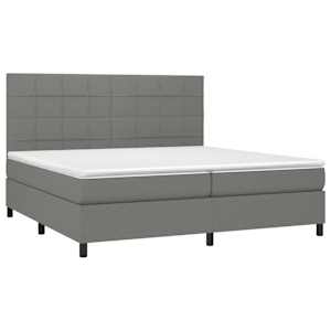Box spring postel s matrací tmavě šedá 200x200 cm textil - obrázek 3