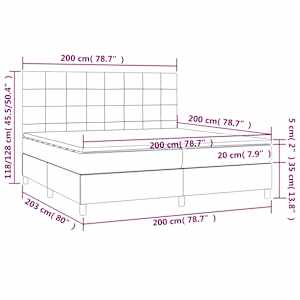 Box spring postel s matrací černá 200x200 cm textil - obrázek 6