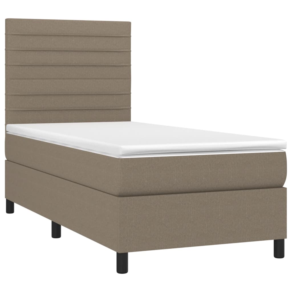 vidaXL Boxspring met matras stof taupe 80x200 cm afbeelding