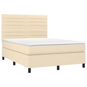 Box spring postel s matrací krémová 140x190 cm textil - obrázek 3