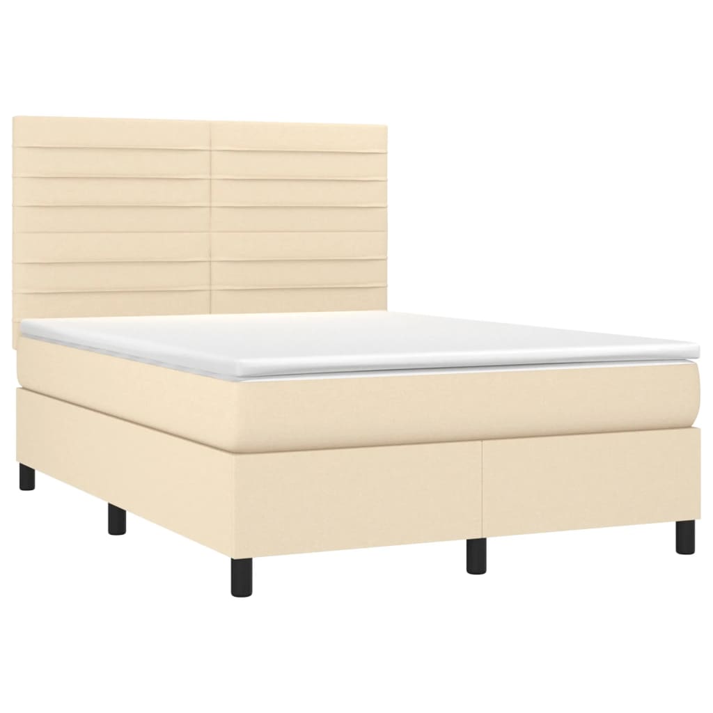 Thumbnail - vidaXL Boxspringbett mit Matratze Creme 140x200 cm Stoff