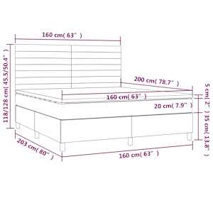 Box spring postel s matrací světle šedá 160 x 200 cm textil - obrázek 6