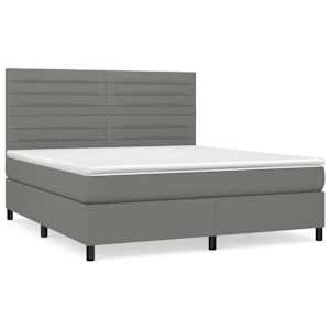Box spring postel s matrací tmavě šedá 160x200 cm textil - obrázek 2