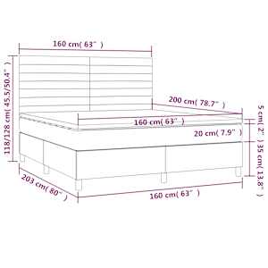 Box spring postelja z vzmetnico krem 160x200 cm blago - slika 6