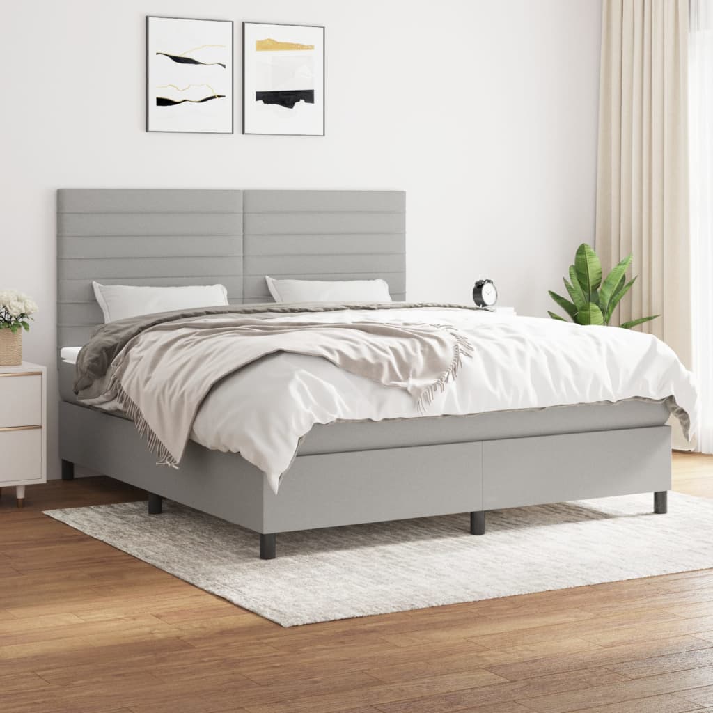  ΚΡΕΒΑΤΙ BOXSPRING ΜΕ ΣΤΡΩΜΑ ΑΝΟΙΧΤΟ ΓΚΡΙ 180X200 ΕΚ. ΥΦΑΣΜΑΤΙΝΟ V-3141873