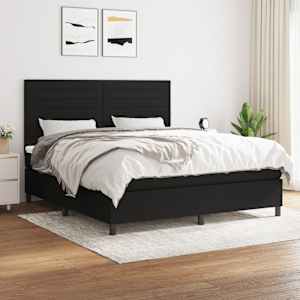 Box spring postel s matrací černá 180x200 cm textil - obrázek 1