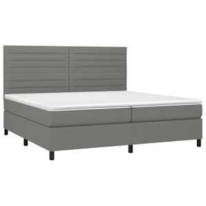 Box spring postelja z vzmetnico temno siva 200x200 cm blago - slika 3