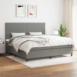 Box spring postel s matrací tmavě šedá 200x200 cm textil - obrázek 1