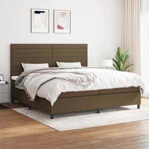Box spring postel s matrací tmavě hnědá 200x200 cm textil - obrázek 1