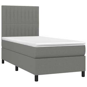 Box spring postel s matrací tmavě šedá 80 x 200 cm textil - obrázek 3