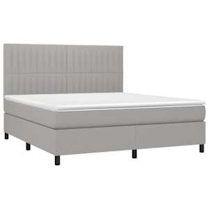 Box spring postel s matrací světle šedá 160 x 200 cm textil - obrázek 3