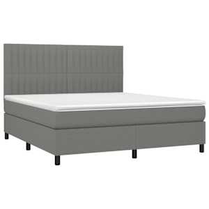Box spring postel s matrací tmavě šedá 160x200 cm textil - obrázek 3