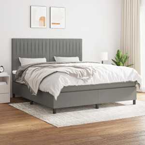 Box spring postel s matrací tmavě šedá 160x200 cm textil - obrázek 1