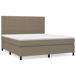 Box spring postel s matrací taupe 160x200 cm textil - obrázek 2