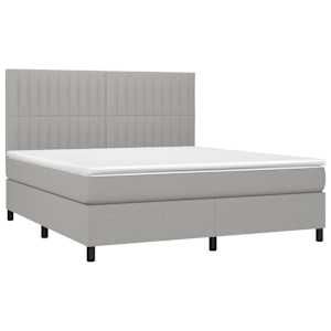Box spring postel s matrací světle šedá 180 x 200 cm textil - obrázek 3