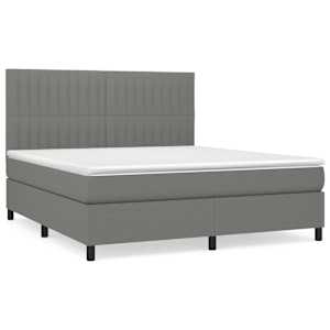 Box spring postel s matrací tmavě šedá 180x200 cm textil - obrázek 2