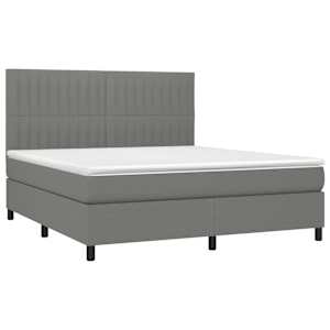 Box spring postel s matrací tmavě šedá 180x200 cm textil - obrázek 3