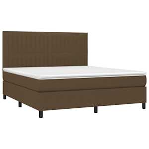 Box spring postel s matrací tmavě hnědá 180x200 cm textil - obrázek 3