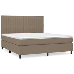 Box spring postelja z vzmetnico taupe 180x200 cm blago - slika 2