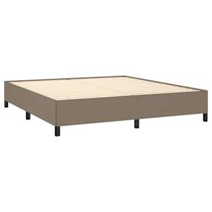 Box spring postelja z vzmetnico taupe 180x200 cm blago - slika 4