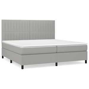 Box spring postel s matrací světle šedá 200 x 200 cm textil - obrázek 2