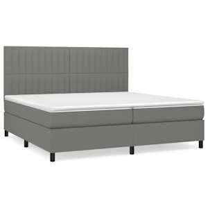 Box spring postel s matrací tmavě šedá 200x200 cm textil - obrázek 2