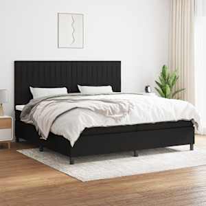 Box spring postel s matrací černá 200x200 cm textil - obrázek 1