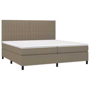 Box spring postel s matrací taupe 200x200 cm textil - obrázek 3