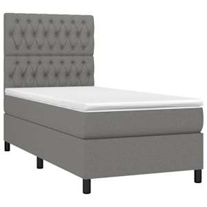 Box spring postel s matrací tmavě šedá 90x190 cm textil - obrázek 3