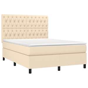 Box spring postel s matrací krémová 140x190 cm textil - obrázek 3