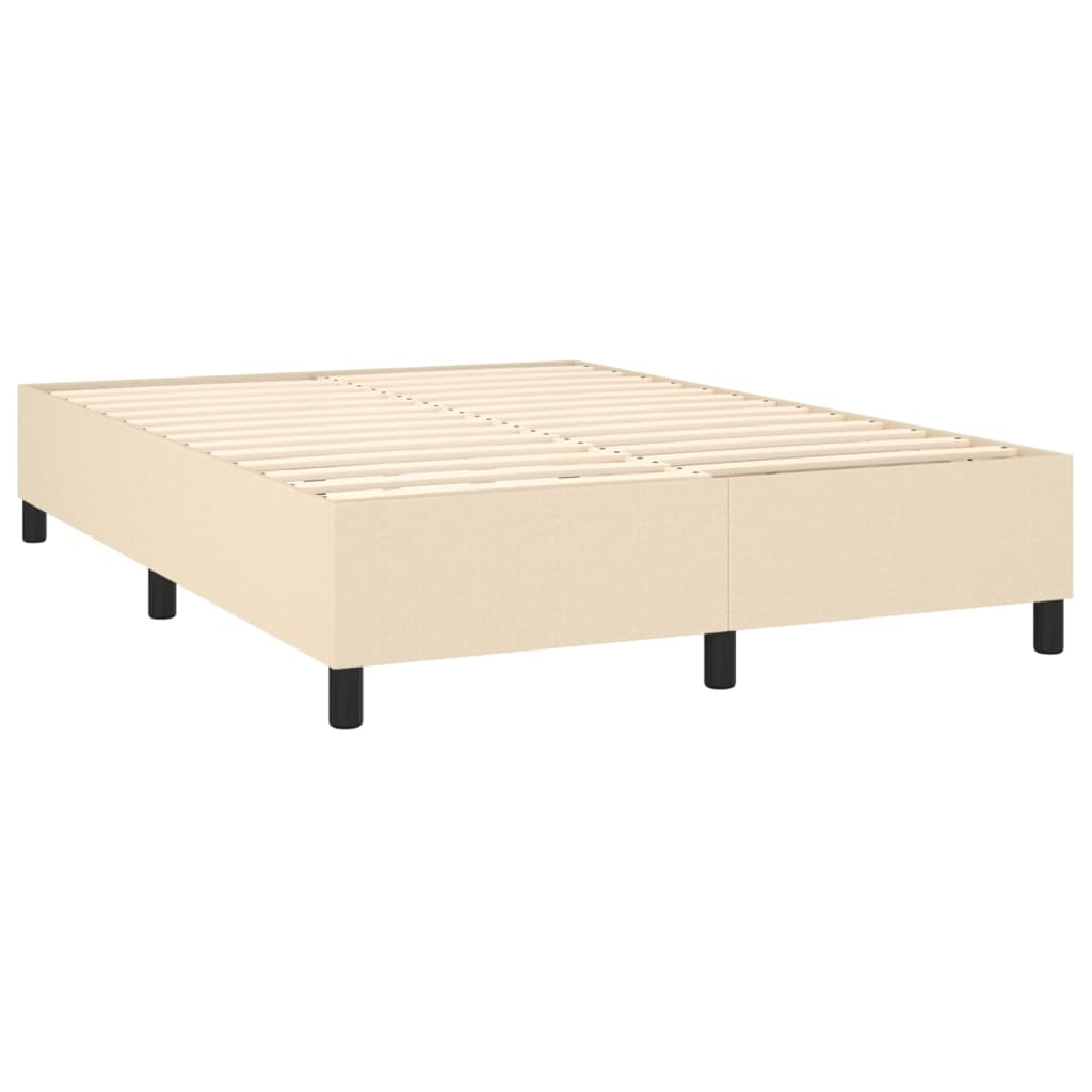 Box spring postelja z vzmetnico krem 140x200 cm blago